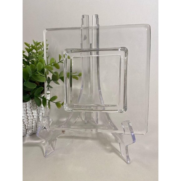 Clear Depression Glass Square Tray Thick/Heavy - Picture 1 of 4